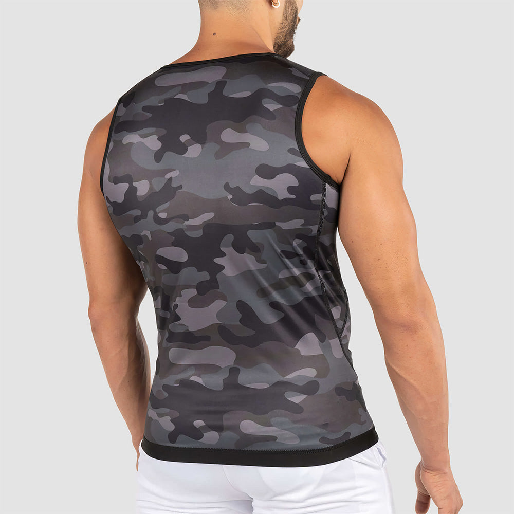 Men's Heat-Trapping Sweat Vest Grey Camo